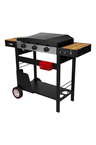 Plancha au gaz en fonte et bois - 6,45 kW - 112,5 x 47,5 x 88,5 cm