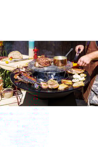 Barbecue au bois en fonte - 107 x 72 x 105 cm