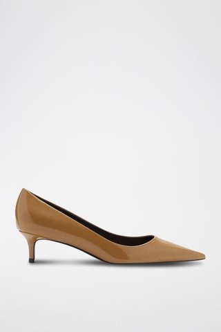 Chaussures vernies talon kitten heel - Marron