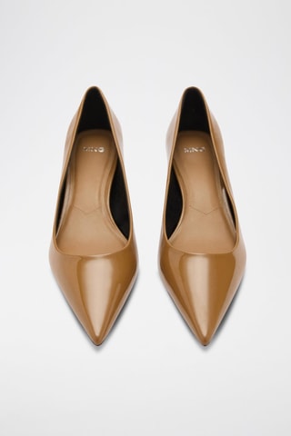 Chaussures vernies talon kitten heel - Marron