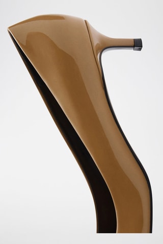 Chaussures vernies talon kitten heel - Marron