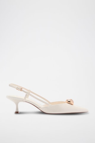 Chaussures à talon détail métallique - Blanc