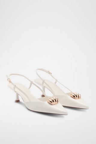 Chaussures à talon détail métallique - Blanc
