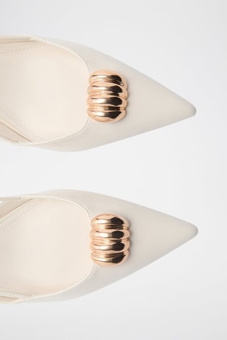 Chaussures à talon détail métallique - Blanc