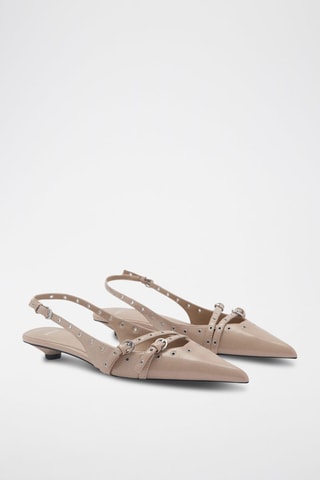 Chaussures kitten heel perforées - Gris