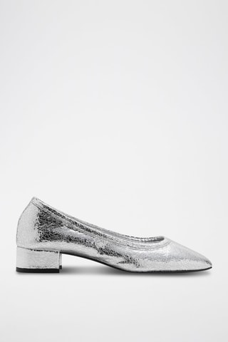 Chaussures craquelées talon - Argenté