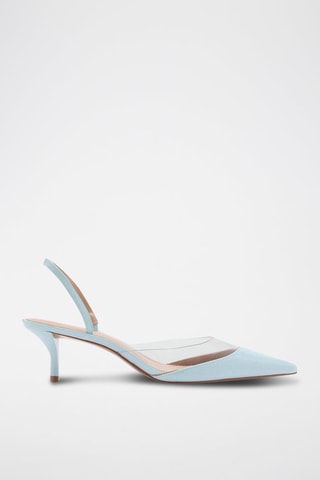 Chaussure à talon avec empiècement vinyle - Bleu