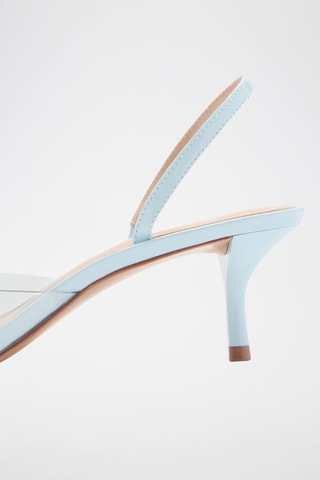 Chaussure à talon avec empiècement vinyle - Bleu