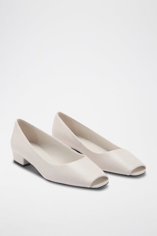 Chaussures cuir pointues ouvertes - Blanc