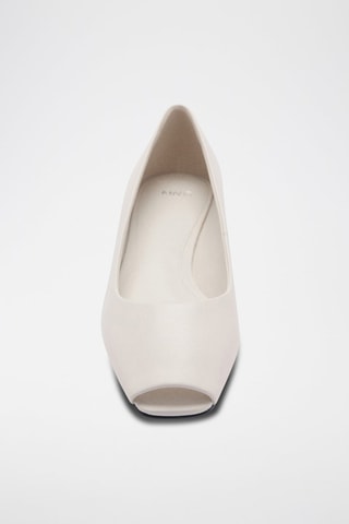 Chaussures cuir pointues ouvertes - Blanc