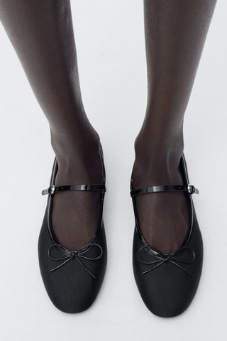 Ballerines bride détail noeud - Noir