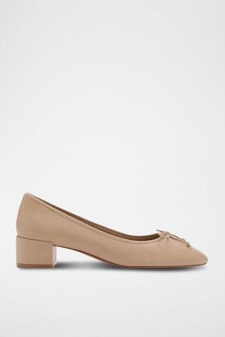 Ballerines talon cuir noeud - Caramel