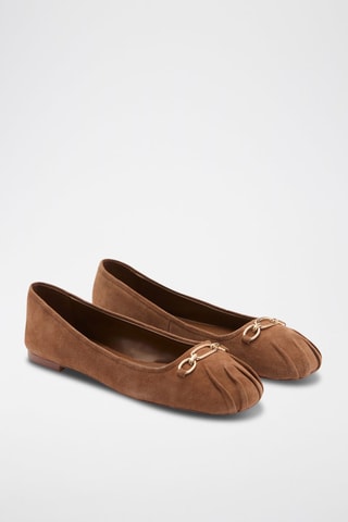 Ballerines cuir maillons - Marron
