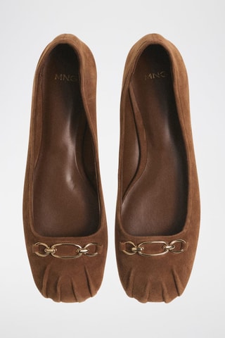 Ballerines cuir maillons - Marron