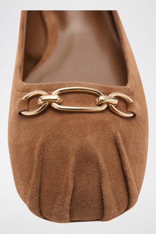 Ballerines cuir maillons - Marron