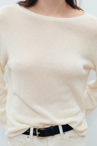 Pull maille col bateau - Ecru