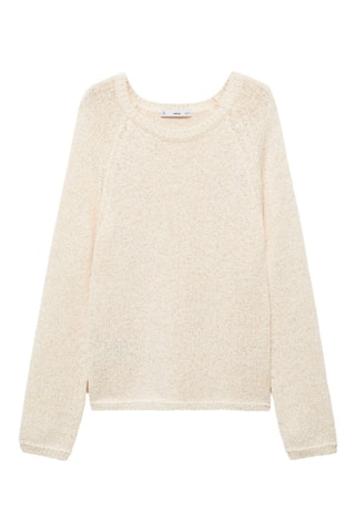 Pull crochet col rond - Ecru