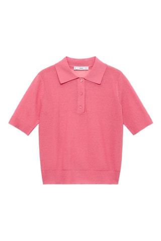 Pull-over maille col polo - Fuchsia