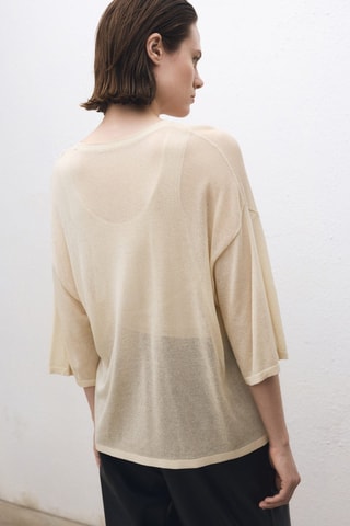 Pull-over manches courtes oversize - Ecru