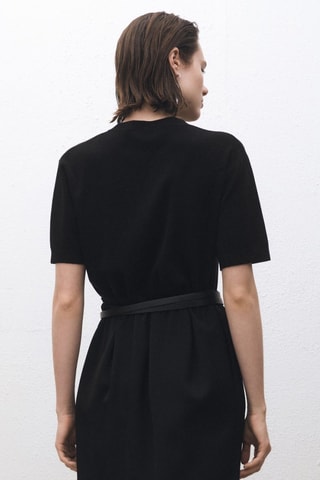 Pull laine mélangée manches courtes - Noir