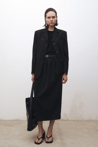 Pull laine mélangée manches courtes - Noir