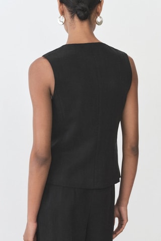 Gilet de costume droit en lyocell - Noir