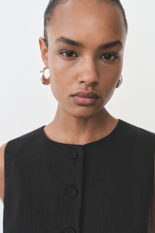 Gilet de costume droit en lyocell - Noir