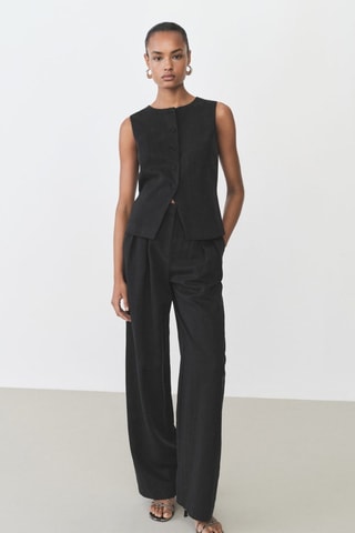 Gilet de costume droit en lyocell - Noir