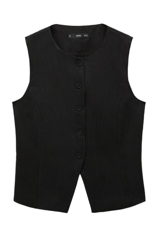 Gilet de costume droit en lyocell - Noir
