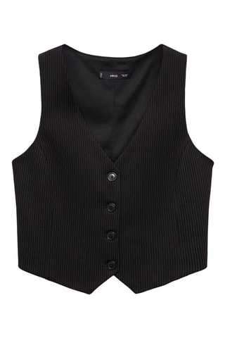 Gilet de costume à fines rayures - Noir