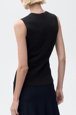 Gilet maille fine boutons - Chocolat