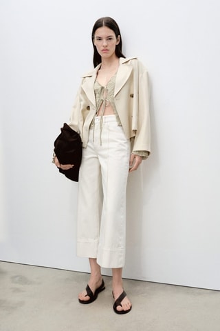 Cardigan coton texture nœuds - Gris clair