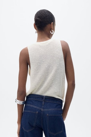 Gilet maille épaisse boutons - Ecru