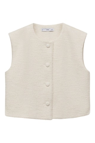 Gilet tweed boutons - Ecru