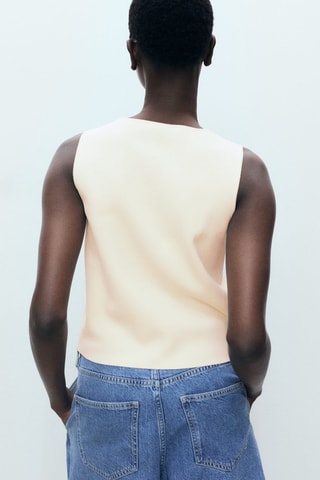 Gilet maille fine boutons - Ecru