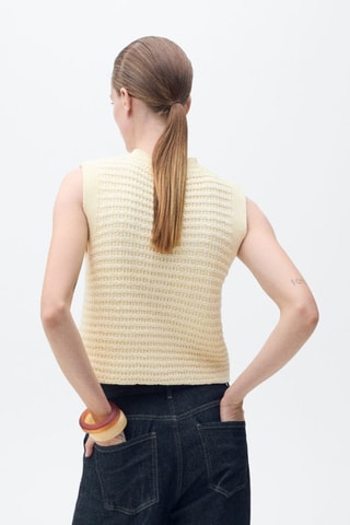 Cardigan maille boutons bijoux - Jaune