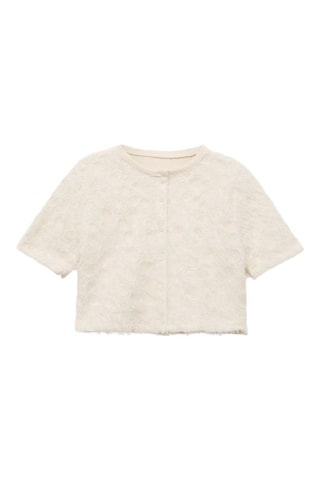 Cardigan crop maille - Beige