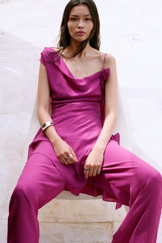 Pantalon droit fluide - Violet