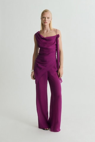 Pantalon droit fluide - Violet