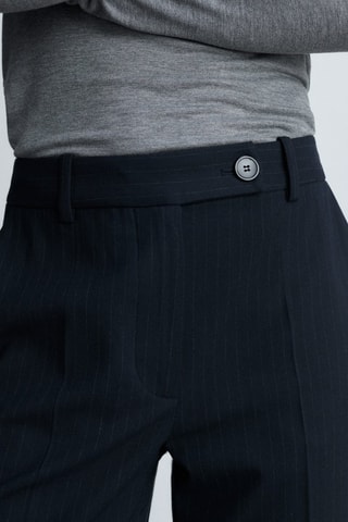 Pantalon de costume fines rayures - Bleu marine