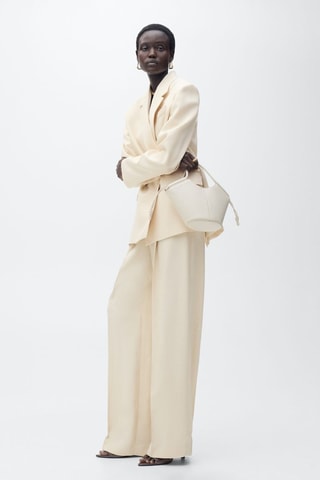 Pantalon costume wideleg à pinces - Vanille