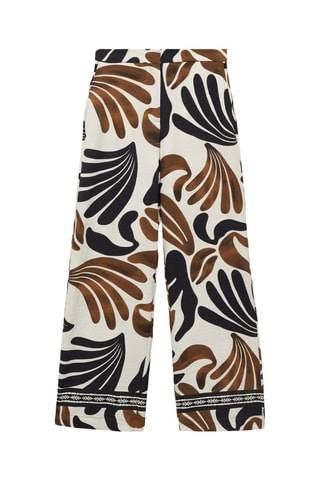 Pantalon wideleg imprimé abstrait - Ecru