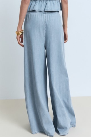 Pantalon palazzo lyocell - Bleu clair