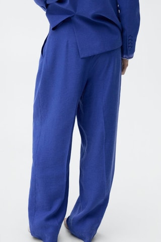 Pantalon costume wideleg à pinces - Bleu