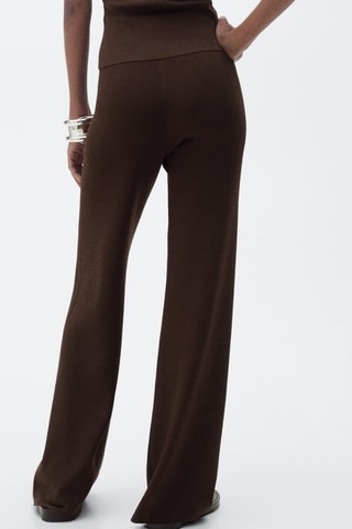 Pantalon droit maille - Chocolat