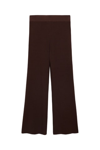 Pantalon droit maille - Chocolat