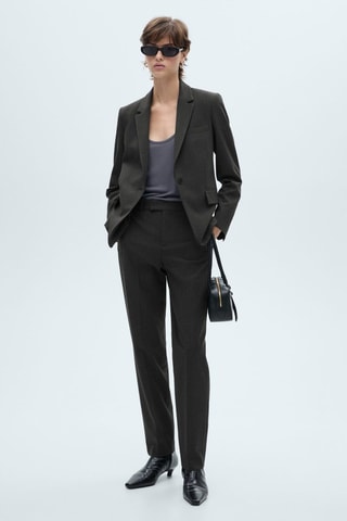 Pantalon de costume fines rayures - Gris foncé