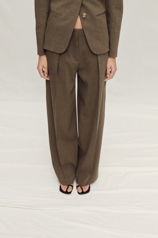 Pantalon de costume lin sans coutures - Kaki