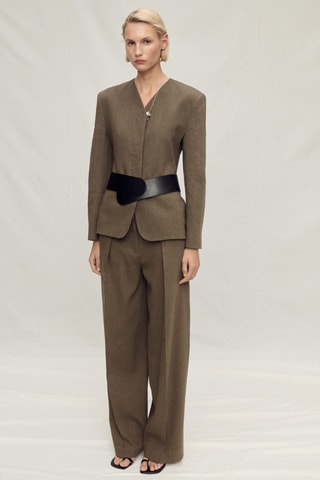 Pantalon de costume lin sans coutures - Kaki