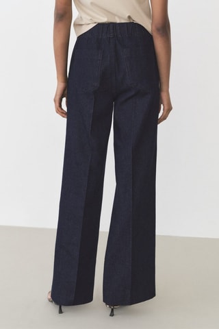 Pantalon denim wideleg - Bleu